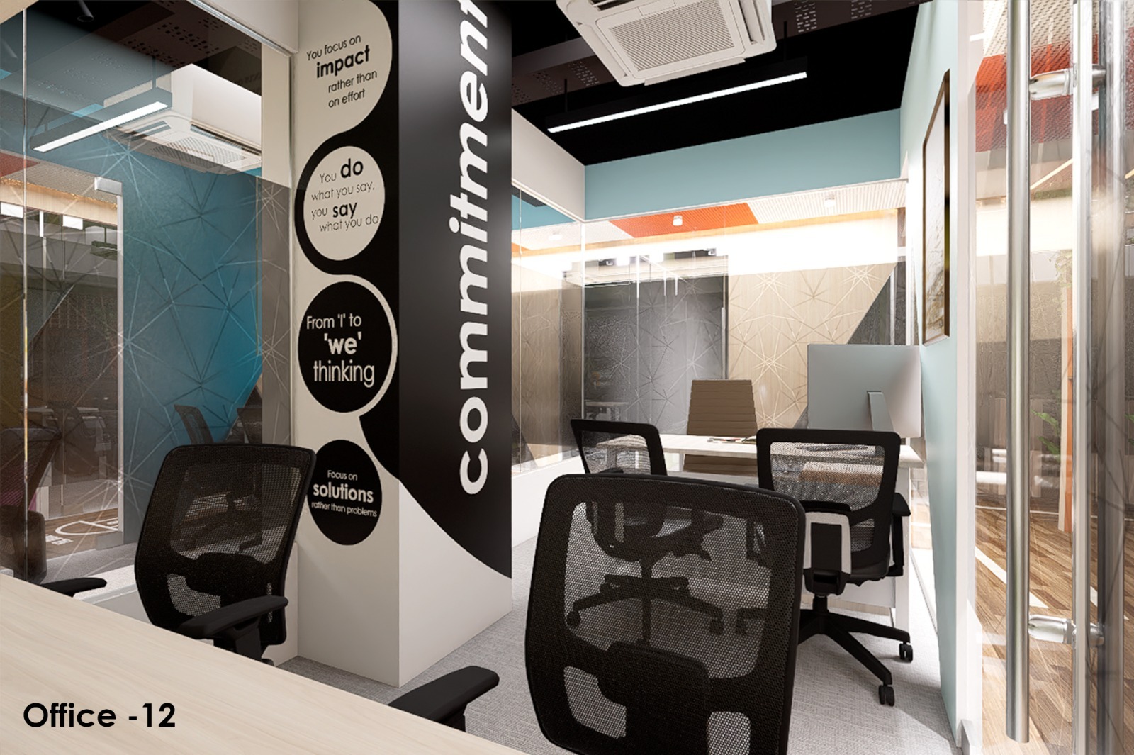 Executive office room at ShareOn coworking office in Bangladesh